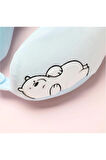 We Bare Bears Lisanslı Kutup Ayısı Ergonomik Seyahat Boyun Yastığı,Seyahat Yastığı