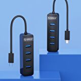 ORICO Type-C to USB 3.0 4 Portlu USB Çoklayıcı Hub Siyah