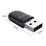 Orico Bluetooth 5.0 Switch, PC, PS4, PS4 Pro Konsol ve PC İçin Kablosuz Kulaklık Hoparlör Bağlantı Adaptörü Siyah
