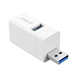 ORICO USB-A 3.0 3 Portlu USB-A 3.0 / 2.0 Mini Çoklayıcı Beyaz