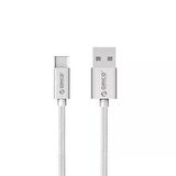 ORICO USB to Type-C 3A Örgülü Data ve Şarj Kablosu 1 Metre Gümüş