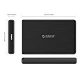 Orico Type-C USB3.1 to USB 2.5 inç HDD SSD Harici Slim Harddisk Kutusu, 2189C3-V1-BK, Siyah