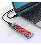 Orico USB3.1 Gen2 Type-C 10Gbps M.2 NVMe SSD Disk Kutusu Kırmızı