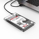 Orico USB 3.1 Gen2 Type-C 2.5” inch SATA SSD Hard Disk Kutusu Şeffaf
