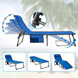 KingCamp Berlin Classic Comfort Lounge 5 Kademeli Katlanır Şezlong Blue