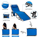 KingCamp Berlin Classic Comfort Lounge 5 Kademeli Katlanır Şezlong Blue