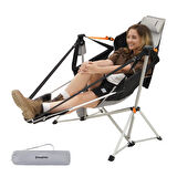 KingCamp Orchid Lux Ayak Dayamalı & Salıncaklı Hamak Kamp Sandalyesi Grey