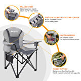 KingCamp Cedar Deluxe Ultra Bel Destekli Kamp Sandalyesi Grey