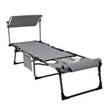 KingCamp Magnolia B10 Plus Hands-Free Premium 7 Kademeli Katlanır Şezlong Grey