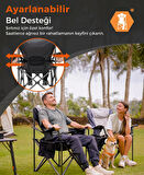 KingCamp Juniper Bel Destekli Ultra Konforlu XL Kamp Sandalyesi Red/Grey