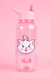Disney Marie Lisanslı Pipetli ve Kapaklı Plastik Suluk (1000 ML)