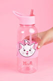 Disney Marie Lisanslı Pipetli ve Kapaklı Plastik Suluk (1000 ML)