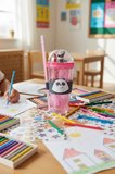 We Bare Bears Lisanslı Pan Pan Tasarımlı Pipetli ve Kapaklı Simli Plastik Suluk - BPA İçermeyen Matara