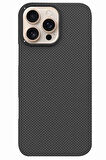 Fuchsia iPhone 16 Pro Max Uyumlu Manyetik Şarj Özellikli Lens Standlı Kevlar Telefon Kılıfı
