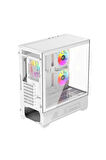 Havit CF925 Tamperli Cam Gaming Oyuncu Kasası Beyaz - 3 RGB Fanlı, Kumandalı, ITX/M-ATX/ATX/E-ATX Uyumlu