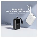 Havit PB5215 Type-C ve Lightning Kablo 10.000 Mah LED Göstegeli Powerbank Siyah