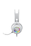 Gamenote H2040D RGB Aydınlatmalı Mikrofonlu Gaming Oyuncu Kulaklığı - 3.5mm Jack + USB - Beyaz