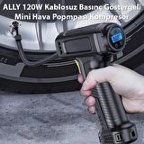 ALLY 120W Kablosuz Basınç Göstergeli Mini Hava Popmpası Kompresör