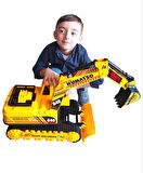 Oyuncak Buldozer Mega Boy İnşaat ve İş Makinası Buldozer Kepçe İçi Dolu 72x45cm. İthal