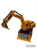 Oyuncak Buldozer Mega Boy İnşaat ve İş Makinası Buldozer Kepçe İçi Dolu 72x45cm. İthal