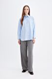 DeFacto Relax Fit Oxford Uzun Kollu Gömlek Tunik D1298AX24AUBE415