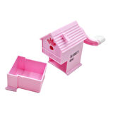 Bafix Dream Cabin Ev Şekilli Masaüstü Kollu Kalemtıraş Pembe Tavşan 9605