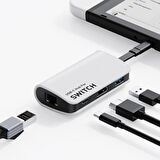 SHAZA Hagibis Type-C 4in1- 4K HDMI, RJ45, USB 3.0, PD100W Dönüştürücü Hub Adaptör