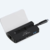 SHAZA Hagibis Type-C 4in1- 4K HDMI, RJ45, USB 3.0, PD100W Dönüştürücü Hub Adaptör