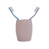 DİŞ FIRÇALIK,MACUNLUK PEMBE PETEK DESENLİ POLİRESİN 8X8X10CM 400ML