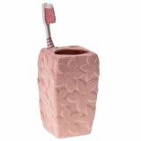 SERAMİK DİŞ FIRÇALIK ÇİÇEKLİ PEMBE MODEL 7X7X12CM