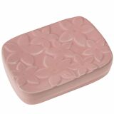 SERAMİK SABUNLUK ÇİÇEKLİ PEMBE MODEL 13X9X3CM