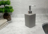 SERAMİK SIVI SABUNLUK GRİ MODERN 7X7X17CM 300ML BANYO SETİ  