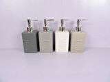 SERAMİK SIVI SABUNLUK GRİ MODERN 7X7X17CM 300ML BANYO SETİ  