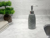 MERMER DESENLİ GRİ SIVI SABUNLUK 8X8X17CM 300ML BANYO SETİ  