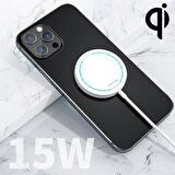 Wekome Magsafe 15W Ultra İnce Mıknatslı Kablosuz Wireless Şarj BEYAZ