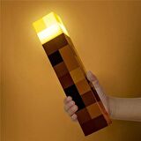 Minecraft Meşale Madenci Gece Led Gece Işığı Pilli Lamba