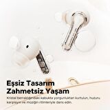SoundPEATS Clear Bej Bluetooth Kulaklık, Kablosuz Kulak içi Kulaklık, Bluetooth 5.3, 40 Saat Oynatma