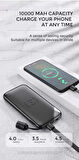 Joyroom D-M224 10000mAh Powerbank Kablolu ve Kablosuz Şarj Cihazı