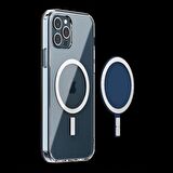 İphone 12 Mini Dayanıklı Manyetik Şeffaf Kılıf (MagSafe Uyumlu)