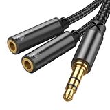 Joyroom SY-A04 Splitter Y Kulaklık Ayırıcı Ses Kablosu 0,2 m-Siyah