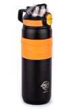 OKADI SİYAH PİPETLİ PASLANMAZ ÇELİK TERMOS 560ML