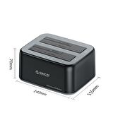 ORICO Type-C 3.2 2Bay 2.5/3.5 inç SATA HDD SSD Dock Station