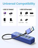 Orico USB3.0 4 Portlu 5Gbps Çoklu USB Bağlantı Noktası Çoklayıcı HUB, 15cm, Mavi, PW4U-U3-015-BL