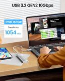 Orico USB3.2 Gen2 10Gbps Type-C M.2 NVMe SSD Disk Kutusu Alüminyum Beyaz