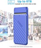 Orico USB3.0 2.5 inç Hdd 6TB Ssd Harici Slim Harddisk Kutusu, 25PW1-U3-BL, Mavi