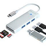Orico Type-C to 3.0 TF SD Kart Okuyucu 3 Portlu USB 3.0 Çoklayıcı Adaptör Beyaz