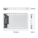 Orico USB3.2 Gen2 6Gbps Type-C 2.5” inch SATA SSD Hard Disk Kutusu Şeffaf