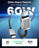 Orico 60W 3A PD Type-C to Type-C Hızlı Şarj ve Data Kablosu 1.5 Metre Siyah