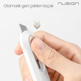 Mini Kesici Bıçak Otomatik Geri Çekmeli Güvenli Maket Bıçağı Beyaz
