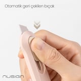 Mini Kesici Bıçak Otomatik Geri Çekmeli Güvenli Maket Bıçağı Pembe